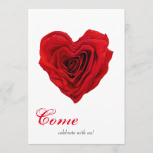 Herz-Förmiges Party Rote Rosevalentines Tages Einladung