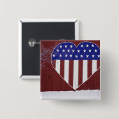 Herz-Förmiges US Flagge Button (Vorne & Hinten)