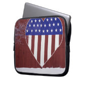 Herz-Förmiges US Flagge Laptopschutzhülle (Vorderseite Links)