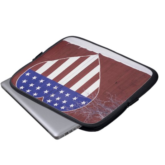 Herz-Förmiges US Flagge Laptopschutzhülle (Vorne Knopf)