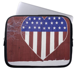 Herz-Förmiges US Flagge Laptopschutzhülle