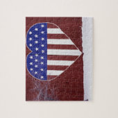 Herz-Förmiges US Flagge Puzzle (Vertikal)