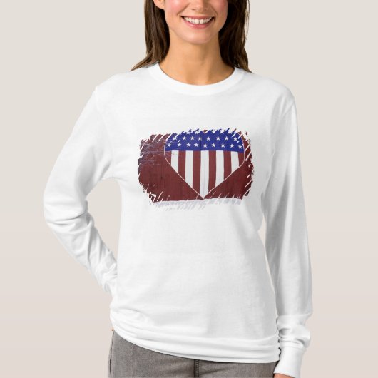 Herz-Förmiges US Flagge T-Shirt (Vorderseite)