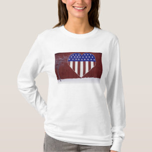 Herz-Förmiges US Flagge T-Shirt