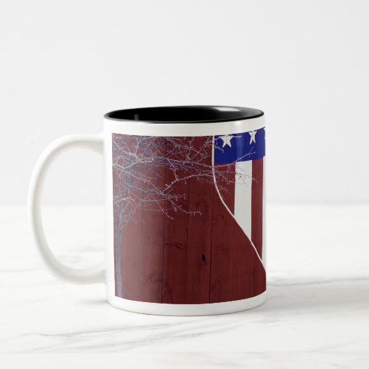 Herz-Förmiges US Flagge Zweifarbige Tasse (Links)
