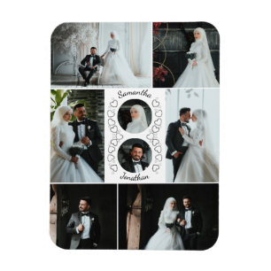 Herz Foto Collage Hochzeit Keepake Magnet
