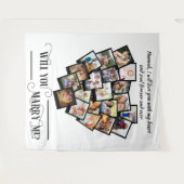 Herz Foto Collage Liebe Sie heiraten Me Hintergrun Wandteppich (Vorderseite (Horizontal))