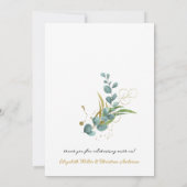 Herz Foto Collage Romantische Paare Hochzeit Dankeskarte (Rückseite)