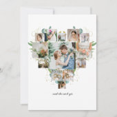 Herz Foto Collage Romantische Paare Hochzeit Einladung (Vorderseite)