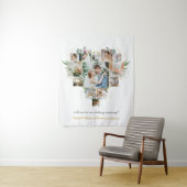 Herz Foto Collage Romantische Paare Hochzeit Wandteppich (Beispiel)