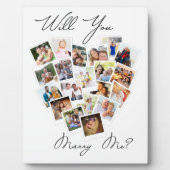 Herz Foto Collage werden Sie heiraten mir Skript Fotoplatte (Vorderseite)