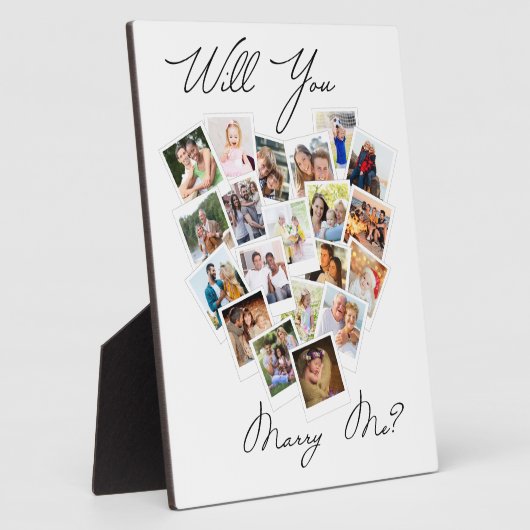 Herz Foto Collage werden Sie heiraten mir Skript Fotoplatte (Seite)