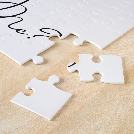 Herz Foto Collage werden Sie heiraten mir Skript Puzzle (Seite)