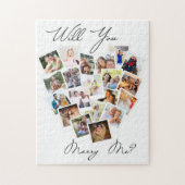 Herz Foto Collage werden Sie heiraten mir Skript Puzzle (Vertikal)