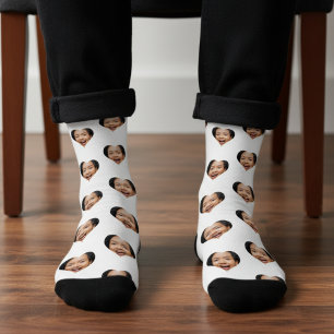 Herz Foto Lustiges Gag-Geschenk Valentinstag Weiß Socken