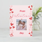 Herz-Foto-Rahmen-Valentinstag-Geschenkkarte Einladung (Stehend Vorderseite)
