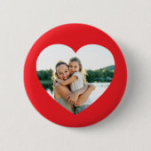 Herz Foto Rot Button (Vorderseite)