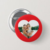 Herz Foto Rot Button (Vorne & Hinten)