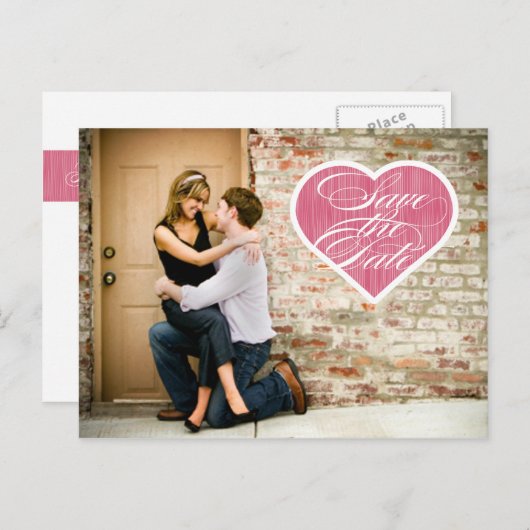 Herz | Foto Save the Date Postkarte (Vorne/Hinten)