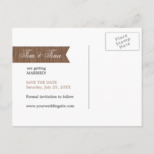 Herz | Foto Save the Date Postkarte (Rückseite)