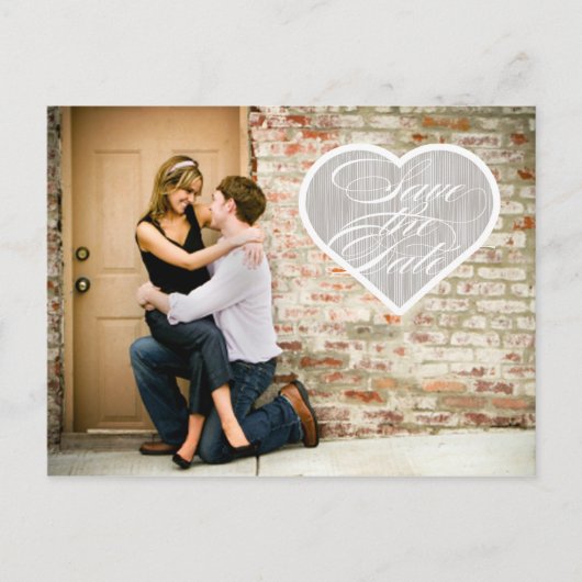 Herz | Foto Save the Date Postkarte (Vorderseite)