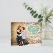 Herz | Foto Save the Date Postkarte (Stehend Vorderseite)