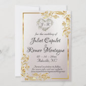 Herz, Foto und Goldrahmen auf Aquamarin Save The Date (Rückseite)