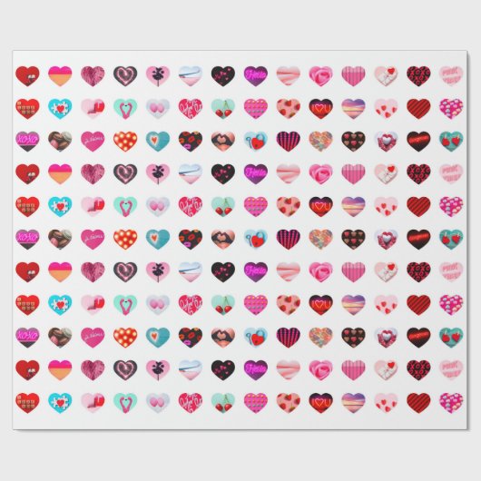 Herz-FotoCollage Geschenkpapier (Flach)