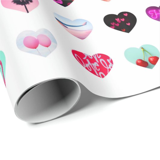 Herz-FotoCollage Geschenkpapier (Rolleneckpunkt)