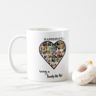 Herz-FotoCollage Glück ist eine Familie zu haben Kaffeetasse