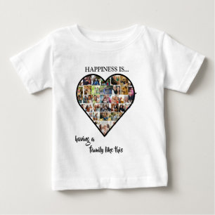 Herz-Fotocollage Glücklich ist, wer eine Familie Baby T-shirt