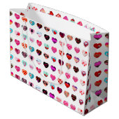 Herz-FotoCollage Große Geschenktüte (Rückseite Schrägansicht)
