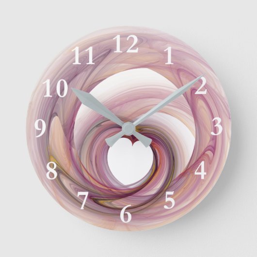 Herz-Fraktal Runde Wanduhr (Vorderseite)