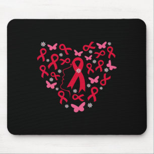 Herz Frau Unterstützung Blutkrebs Kämpfer Rotes Ba Mousepad
