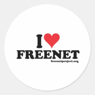 Herz-freenet Runder Aufkleber