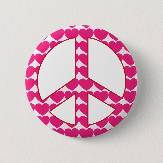 Herz-Friedenszeichen Button (Vorderseite)