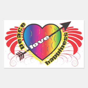 Herz für den Frieden Rechteckiger Aufkleber