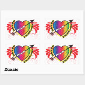 Herz für Frieden Rechteckiger Aufkleber (Blatt)