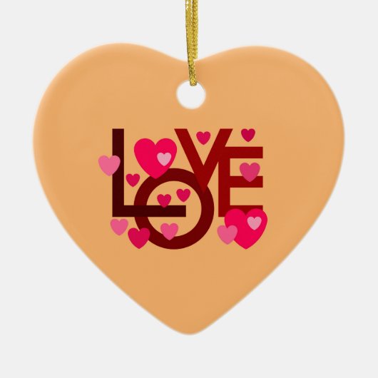 Herz für Geliebte Keramik Ornament (Vorne)