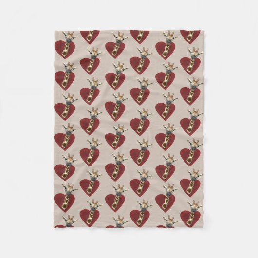 Herz für Giraffen Fleecedecke (Vorderseite)