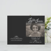 Herz für immer Beerdigungsdienst schwarz gefaltet (Stehend Vorderseite)