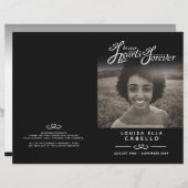 Herz für immer Beerdigungsdienst schwarz gefaltet (Vorne/Hinten)