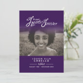 Herz für immer Beerdigungsprogramm dunkel lila Programm (Stehend Vorderseite)