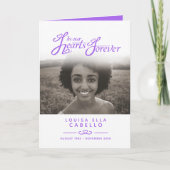 Herz für immer Beerdigungsprogramm lila weiß Programm (Vorderseite)