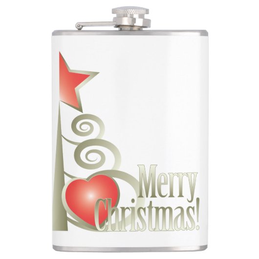 Herz für Weihnachten Flachmann (Vorderseite)