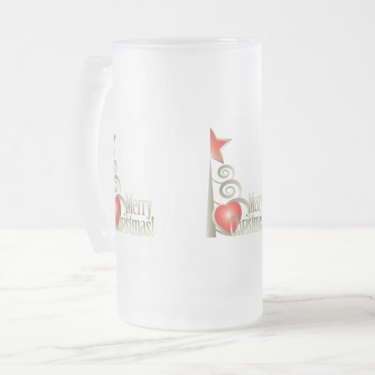Herz für Weihnachten Mattglas Bierglas (Vorderseite Links)