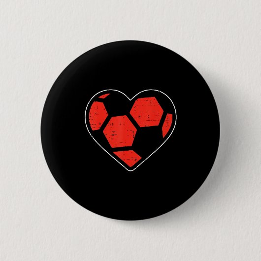 Herz Fußball Valentinstag Sport L Button (Vorderseite)