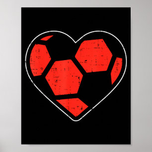 Herz Fußball Valentinstag Sport L Poster