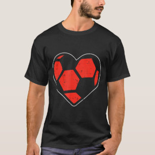 Herz Fußball Valentinstag Sport L T-Shirt