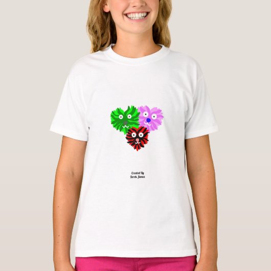 Herz Fuzzies Girls White Basic T Shirt (Vorderseite)